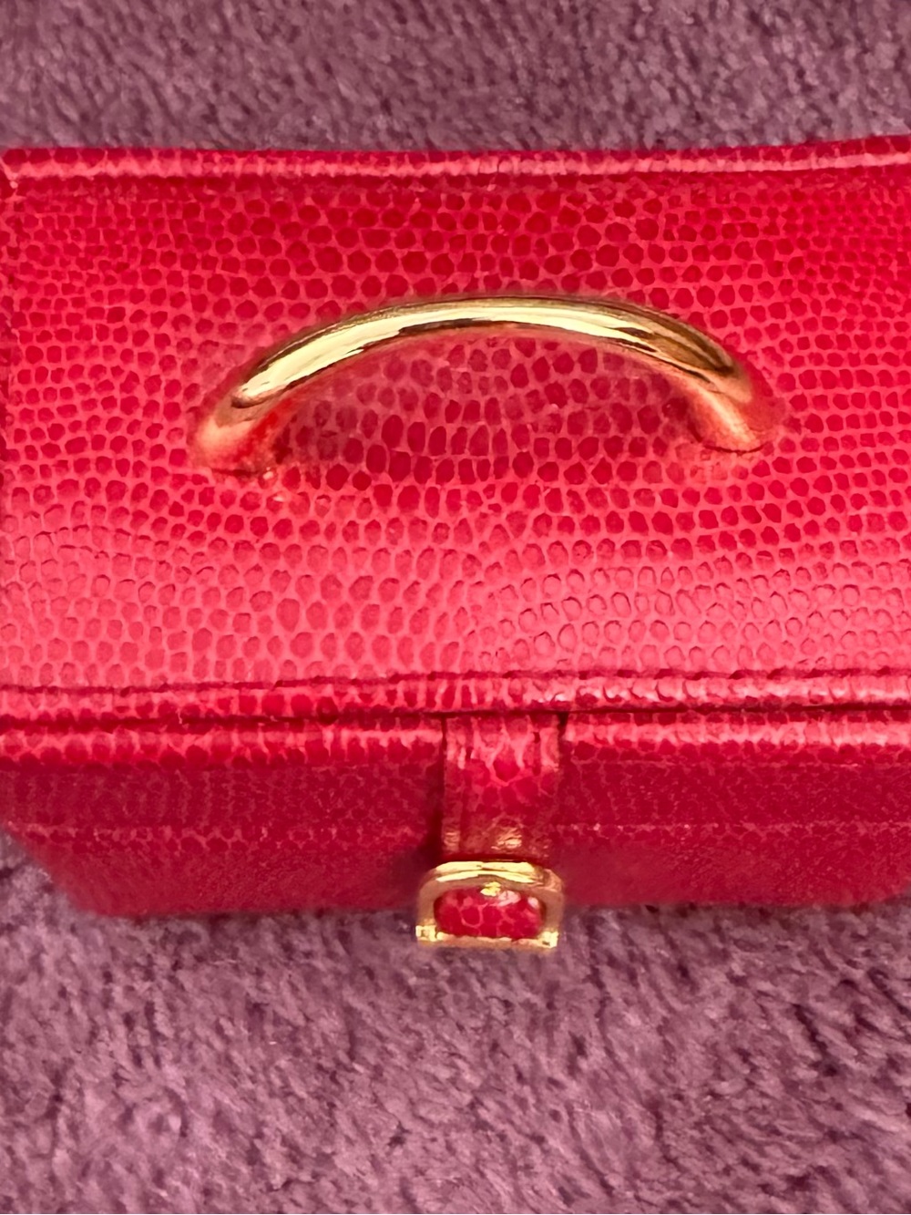BRAND NEW!! Wolf Designs Red Leather Jewelry Case with Gold Hardware